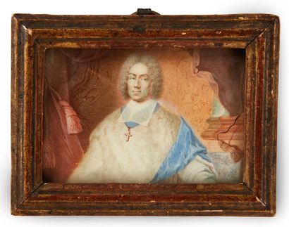 ECOLE FRANCAISE VERS 1730 Portrait d'un écclesiastique.

Miniature rectangulaire...