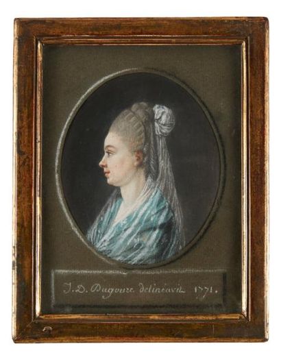 J. D. DUGOURC (1749-1825) Portrait de femme au voile vers la gauche.

Miniature ovale...