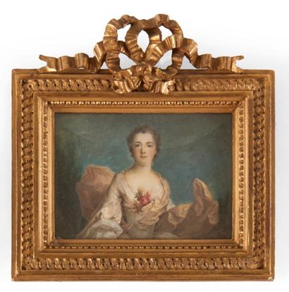 Ecole Francaise vers 1750 Portrait d'une des filles de Louis XV.

Miniature rectangulaire...
