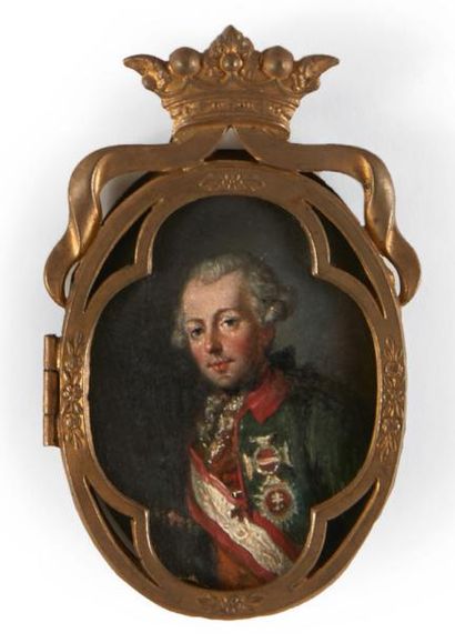 ECOLE ÉTRANGÈRE VERS 1780 Portrait du roi Frédéric de Prusse en grand uniforme et...
