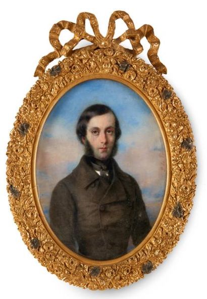 Pierre-Emmanuel de POMMAYRAC (1807-1880) Portrait d'homme à la redingote grise.

Miniature...