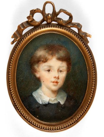 Ecole française vers 1850 Portrait de jeune garçon.

Miniature ovale sur ivoire.

H_6...