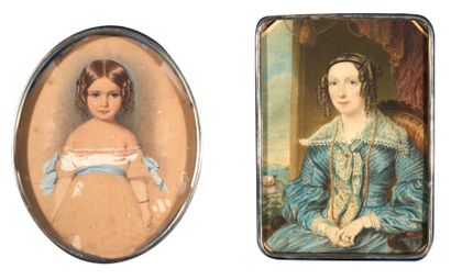 null Coffret contenant deux miniatures:

SIMON ROCHARD (ATTRIBUÉ À)

Portrait de...