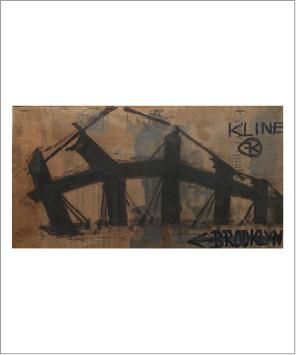 Franz KLINE (1910-1962) Brooklyn, circa 1950
Technique mixte sur papier.
Signée Kline...