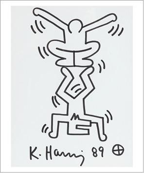 Keith Haring (1958-1990) Deux acrobates, 1989 Feutre sur papier. Signé et daté en...