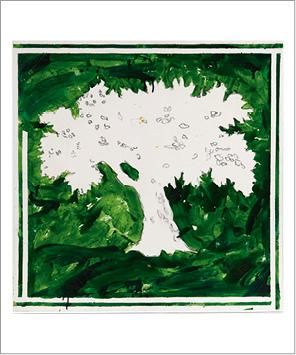 Mario SCHIFANO (1934-1998) L'arbre Technique mixte sur toile. Signée au dos. Mixed...