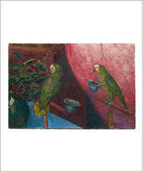 Angel ZARRAGA (1886-1946) Deux perroquets, vers 1925-1930 Huile sur toile. Signée...