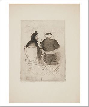 Jacques VILLON (1875-1963) Couple assis de dos
Epreuve d'artiste.
Signée en bas à...