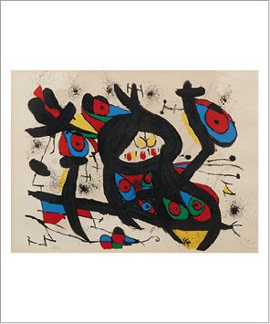Joan MIRO (1893 - 1983) Sans titre
Lithographie en couleur.
Signée en bas à droite.
Numérotée...