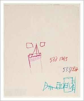 Jean-Michel BASQUIAT (1960-1988) Sans titre, 1981
Crayon sur papier.
Signé au dos.
Pencil...