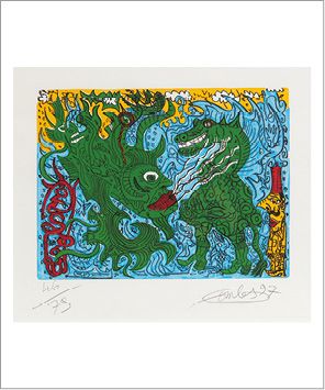 Robert COMBAS (Né en 1957) Dragon vert, 1997
Lithographie.
Numérotée 46/79 en bas...