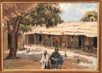 Paul Emile BECAT (1885-1960) Intérieur de case à Bamako, 1935
Gouache.
Signé et daté.
H_46...