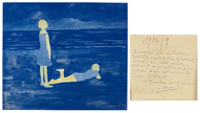 LÉON SPILLIAERT (1881-1946) Jeunes femmes à la plage, 1924 Technique mixte sur papier....