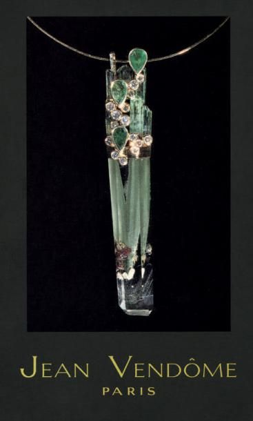 JEAN VENDOME (FRANCE 1930) 
Pendentif “Naissance”, 1989
Or, quartz fantôme (inclusion...
