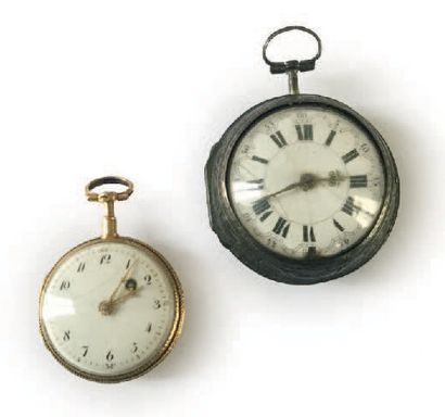 null LOT COMPRENANT: Une montre de poche en or 18k (750) d'époque Louis 16 mouvement...