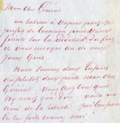[GUSTAVE LE GRAY] ALEXANDRE DUMAS 2 lettres autographes signées, 1860
La première...