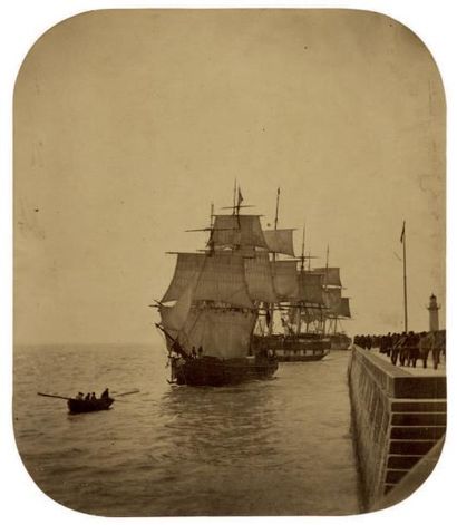 JEAN-VICTOR WARNOD Le Havre, bateau rentrant au port, vers 1855
Épreuve sur papier...
