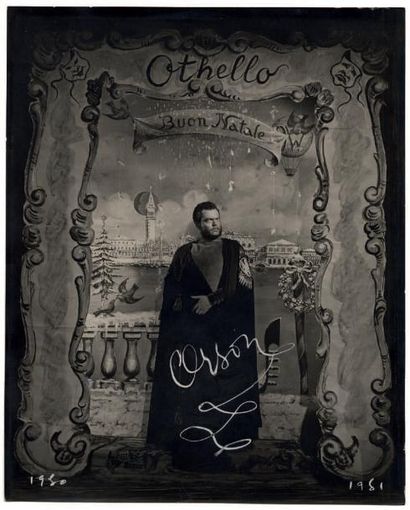 [ORSON WELLS] 
Portrait de l'acteur en Othello, 1950-51
Épreuve argentique vintage....