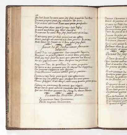 null Recueil de vers choisis, 1695. Sans lieu, 1695-[1699].
Manuscrit sur papier,...