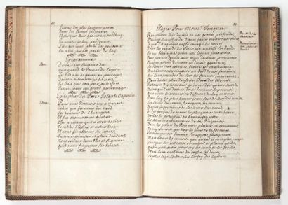 null Recueil de vers choisis, 1695. Sans lieu, 1695-[1699].
Manuscrit sur papier,...