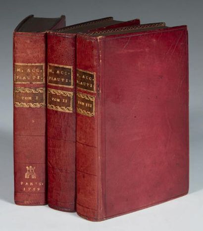 PLAUTE Comoediæ quæ supersunt. Paris, J. Barbou, 1759.
3 volumes petit in-12 [150...
