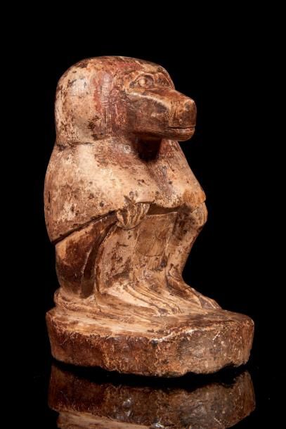 null THOT BABOUIN.
Égypte, Basse Époque.
Statuette représentant le dieu Thot sous...