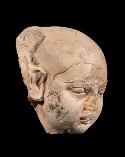 null TÊTE D'HARPOCRATE.
Égypte, Basse Époque - Époque Ptolémaïque.
Tête de statue...