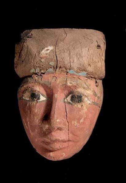 null MASQUE DE SARCOPHAGE.
Égypte, Basse Époque.
Masque de sarcophage masculin, à...