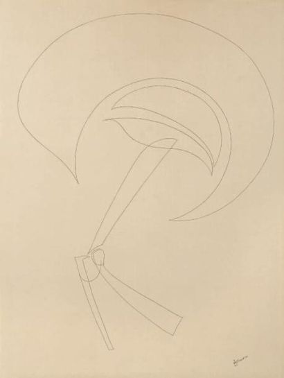 Gaston Bertrand (1910-1994) Comme une danse, 1966
Encre sur papier.
Signée et datée...