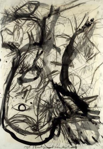 PHILIPPE VANDENBERG (1952-2009) Sans titre, 1985
Crayon et gouache sur papier.
Signé...