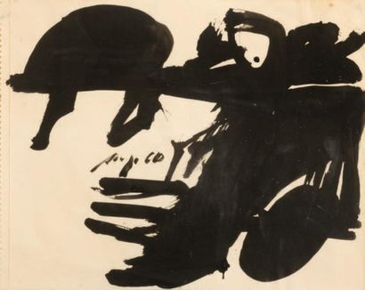 Serge Vandercam (1924-2005) Composition, 1960
Encre de Chine sur papier.
Signée au...