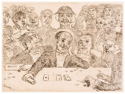 James Ensor (1860-1949) Les joueurs, 1895
Eau forte.
Signée en bas à gauche dans...