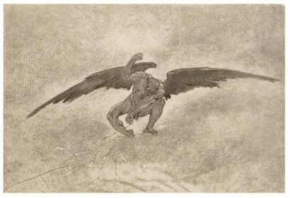 Félicien Rops (1833-1898) Satan semant les monstres
Grande planche du projet de la...