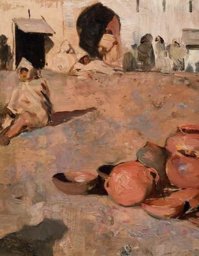 Théo Van RYSSELBERGHE (1862-1926) Le marché aux poteries à Tanger, 1883
Huile sur...