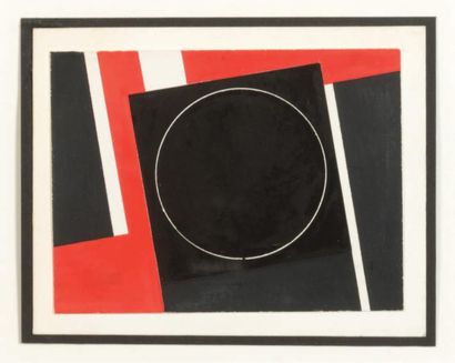 Gilbert Decock (1928-2007) Composition, 1966 Gouache sur papier. Cachet de l'artiste...