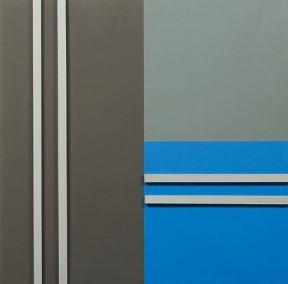 JEAN DUBOIS (1923-1990) Composition géométrique, 1989
Huile sur toile et baguettes...