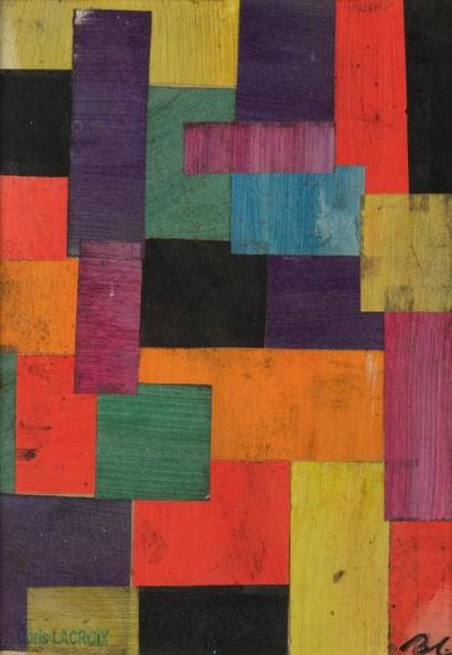Boris LACROIX (1902-1984) Composition abstraite, vers 1925 Technique mixte sur papier....