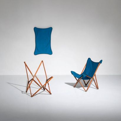MOGENS LASSEN | 1901-1987 | Danemark 
Paire de fauteuils pliables
Teck, metal et...