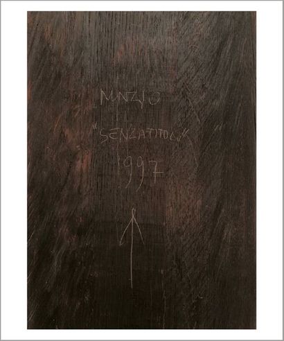Nunzio di stefano (Né en 1954) Sans titre, 1997
Pièce unique.
Sculpture en bois noir.
Signée,...