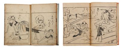 null Lot de : a - Anonyme (Attribué à Shunboku Ôoka (1680-1763) ou Mitsunobu Hasegawa...