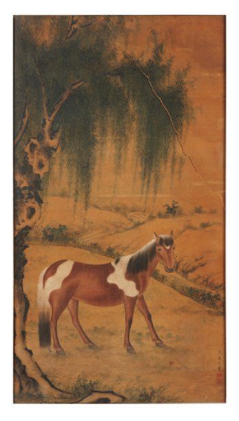Anonyme Cheval se promenant Peinture sur papier. vers 1820, Chine Format : H_115...