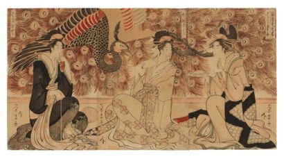 Eisho Chokosai (actif vers 1790-1799) Les courtisanes Hashidate, Ayashoki et Hagahoto...