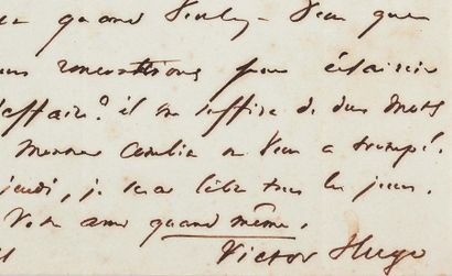 HUGO Victor (1802-1885) Ecrivain français. Lettre autographe signée, 1 page pleine...