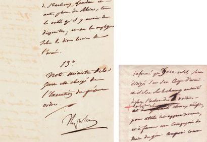 NAPOLÉON Ier Pièce signée « Napoleo », avec quelques mots autographes, 9 pages in-folio...