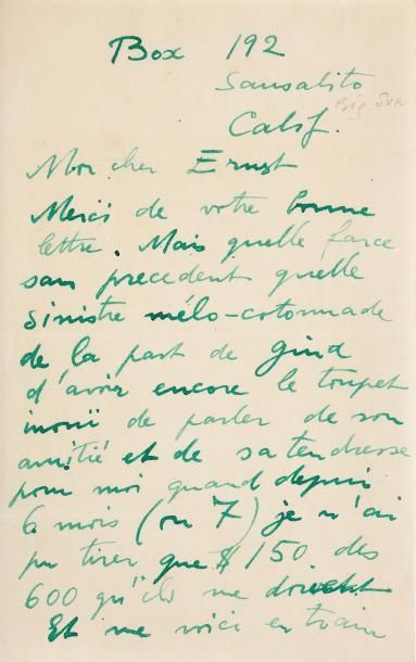 VARDA (Yanko) Jean (1893-1971) Peintre franco-grec. Trois lettres autographes signées...