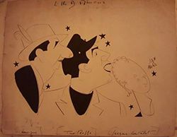 Jan Mara (1912-1992) 
Portrait de Louis Grevy, Tino Rossi
Encre sur papier signée...