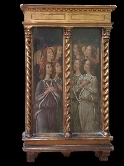 FRANCESCO BOTTICINI (FLORENCE VERS 1446 - 1498) Anges en prières
Paire de panneaux...