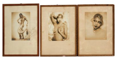 null 3 RARES PHOTOGRAPHIES SIGNÉ S'ORA PARIS dont l'une de 1926 dédicacée à son «sweetheart»...