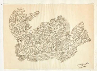J.C. AVERTY DEUX DESSINS ANIMALIERS 33,5 x 50 cm.
Signés en bas à droite et datés...