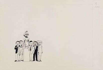 Maurice HENRY (1907-1984) Sans titre Suite de 10 dessins à l'encre ayant servie d'illustration...